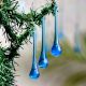 Turquoise Glass Chandelier Drop Ornaments - Christmas Tree Ornaments - Set of 20